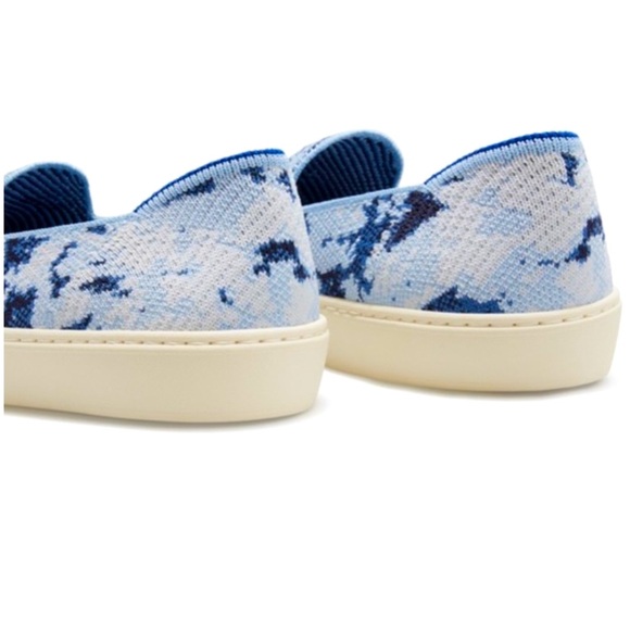 Rothy’s x The Butcher’s Daughter Limited Edition Shibori Blue Slip On Sneakers - Picture 4 of 16